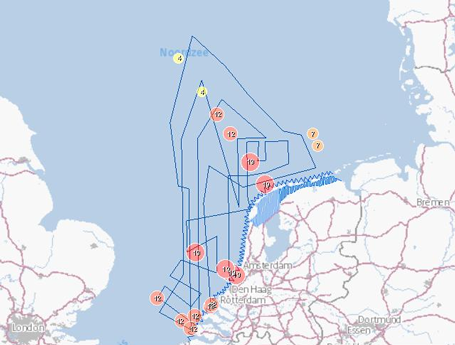 Overzicht van meetnetten in de Noordzee