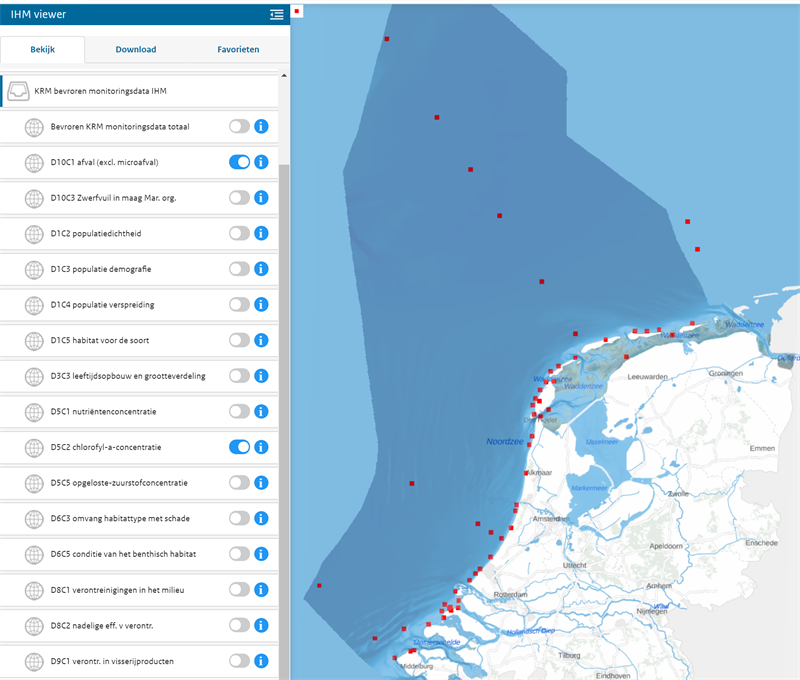 kaartje Noordzee D5 en D10