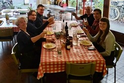 Het diner tijdens het teamuitje.